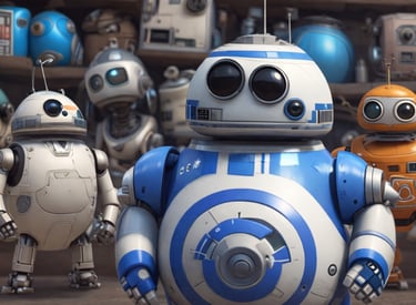 Friendly robot ready to lead their new team