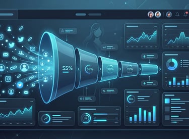 Flowchart of fan engagement and upsell paths for an OnlyFans creator funnel