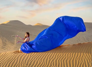 Flying Dress Photoshoot in abu dhabi and dubai Desert