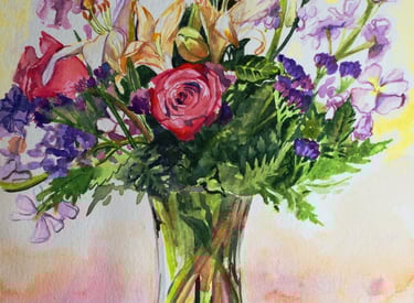 the first bouquet of flowers ever gifted to me, and a birthday gift