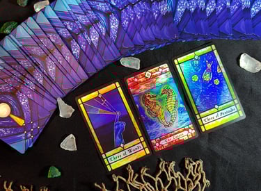 fanned spread of facedown tarot cards