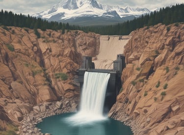 water dam near bridge