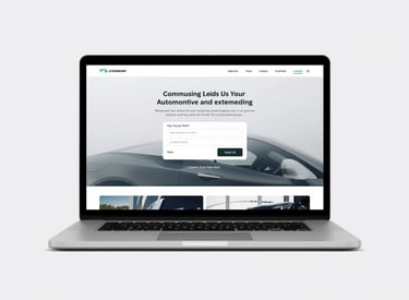 a laptop computer screen displaying a car dealership