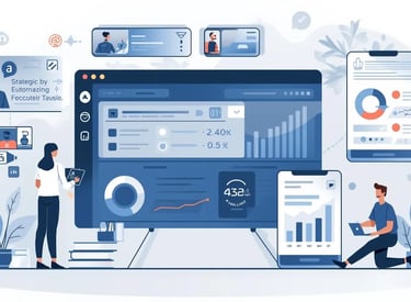 a group of people working on a big screen