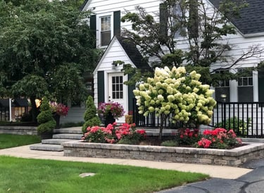 Commerical Leppek landscaping steps, walkways. Landscape trees, shrubs and lawn maintenance