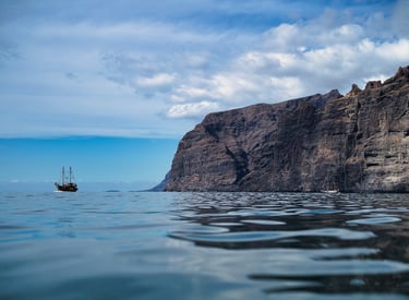 Los Gigantes cliffs rising steeply from the sea