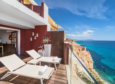 Scenic view from the balcony in Apartment Occidental Pueblo Acantilado in Costa Blanca, Spain