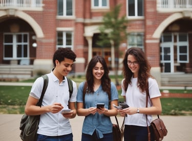 A tall communication tower with a distinctive circular structure near the top stands against a cloudy sky. The lower part of the tower is connected to a building with large windows.