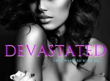 Devastated - a Black woman with a rose in hand hugging herself sensually