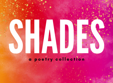 Shades - a pink and yellow colored paint splatter with the word shades