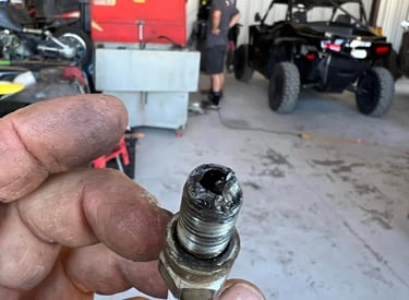 damaged spark plug