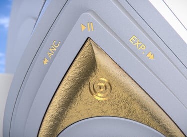 Casque Devialet Opera de Sydney - Gros plan feuille d'or