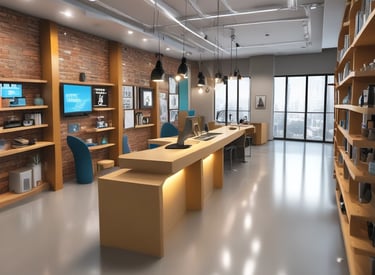 The image features a partially renovated interior space with ornate moldings and a large arched window with stained glass. Scaffolding and ladders are positioned throughout the area, along with painting supplies and construction equipment. The light coming through the window creates a contrast with the otherwise muted tones of the room.
