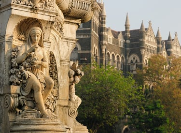 19th century facade and sculpture in Mumbai, India