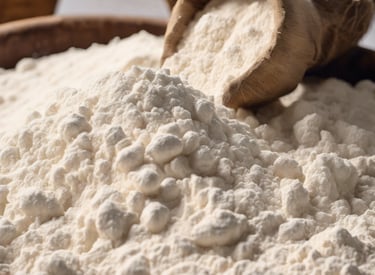 flour with egg