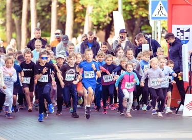Tarptautinio Nidos Pusės Maratono 500m Vaikų Bėgimo akimirka