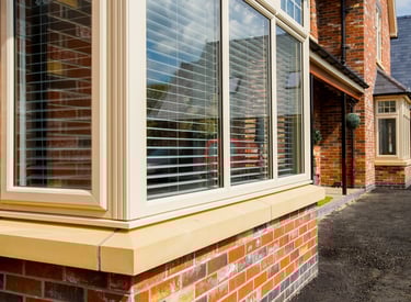 picture of a upvc bay window in cream colour