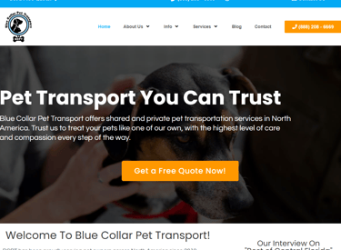 blue collar pet transport services