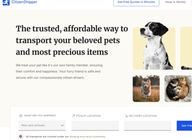 citizen shipper pet ride services