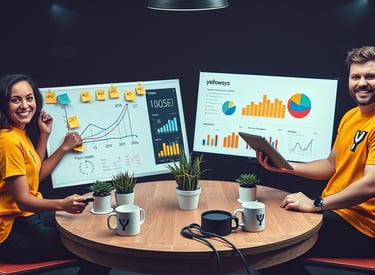 Consultants décisionnels en pleine présentation d'un dashboard