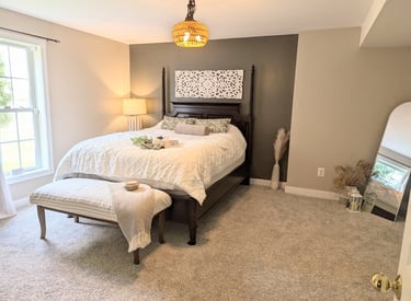 Client's Guest Bedroom Reno in Greiges