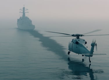 Helicopter Landing on a Ship