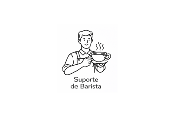 Barista representando o suporte exclusivo do nosso café em Curitiba.