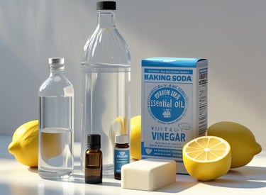 Vinagre ,alcohol, bicarbonato de soda limón y jabón