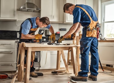 a person is working on a bicycle tire