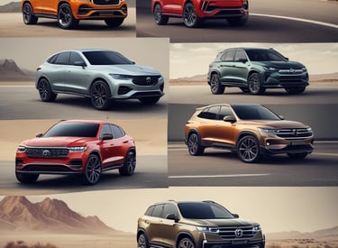a series of four different color schemes of the same color of the car