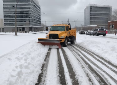 A snowy pathway being cleared for safety.