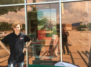 Window Tinted on Business with medium Bronze Film