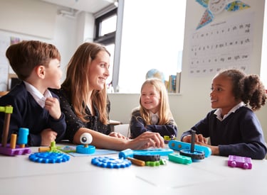 A group of primary school children in the classroom
