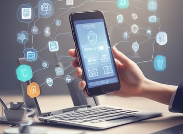 A digital wallet is open, displaying several cryptocurrency symbols inside. The background is a dark, matte surface. The symbols include Bitcoin and others, represented in bright colors against the muted background.