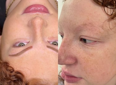Avant / après dermopigmentation des sourcils-résultat naturel réalisé à Sedan DermoRepair Clinic 