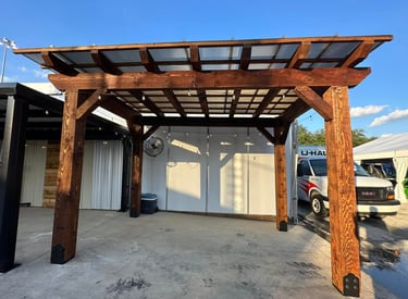 Pergolas with Roof and Thick Post