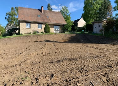 Nivellement de terrain d'une maison