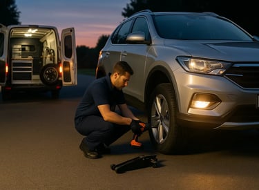 Dépannage pneus de nuit sur place avec intervention rapide