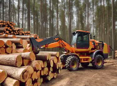 a tractor is driving through a field of wheat