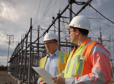 A solar panel installation site under a clear blue sky.
