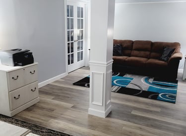 Basement remodeling with new LVP flooring Rittman, Ohio