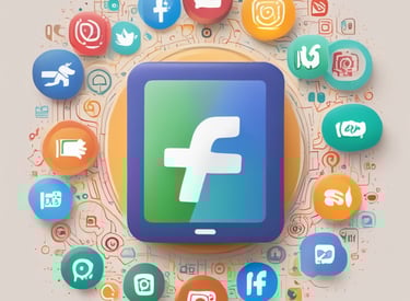 A vibrant social media campaign visual with cyan and white accents.