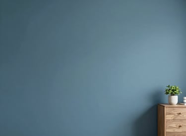 Before and after shots of a home office renovation with fresh paint and new desk.