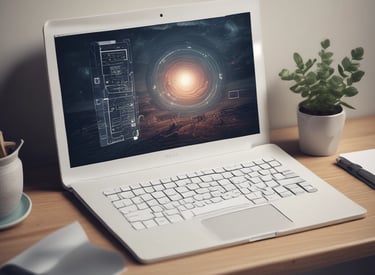 white and black laptop