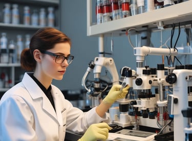 Technicians working in a modern laboratory with advanced equipment