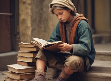 A cozy desk setup with a laptop open to a blog page, a steaming cup of tea nearby, and soft UK flag colors in the background.