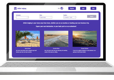 Hotel booking website on a laptop