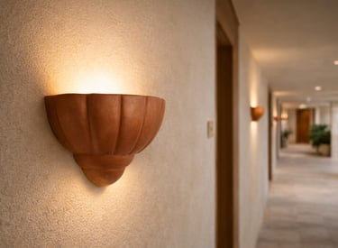 arbotantes ilustrados siendo utilizados en un pasillo