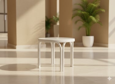 ilustración de pequeña mesa fabricable en fibra de vidrio