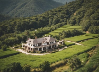 Office environment showing engineers discussing property plans and technical documents.